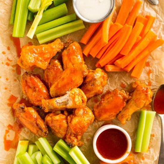 honey buffalo baked chicken wings