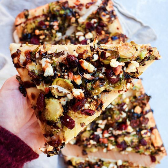 onion & brussel sprout flatbreads