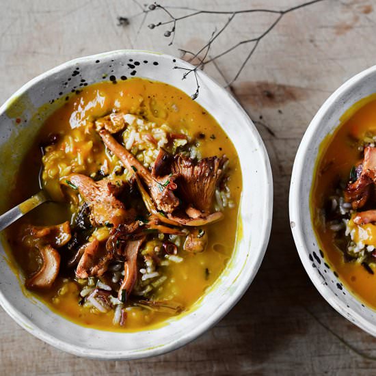 Roasted pumpkin soup with miso