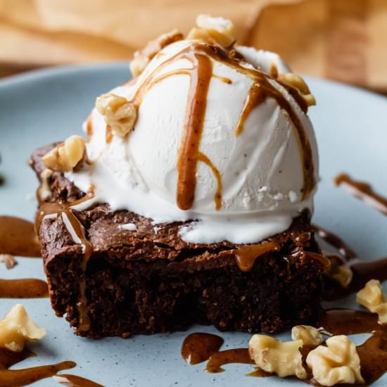 Vegan Almond Butter Pumpkin Brownie
