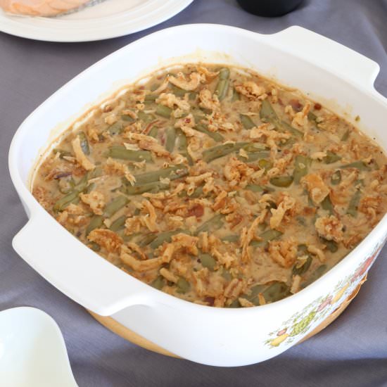 Bacon Shallot Green Bean Casserole