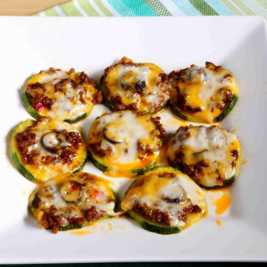 Zucchini Nachos Baked with Chili