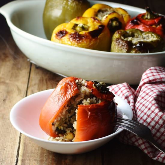 Stuffed Peppers with Brown Rice