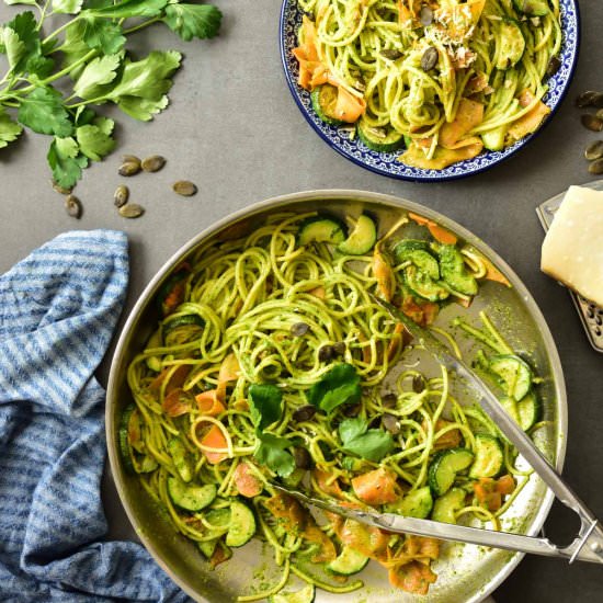 Parsley pesto pasta