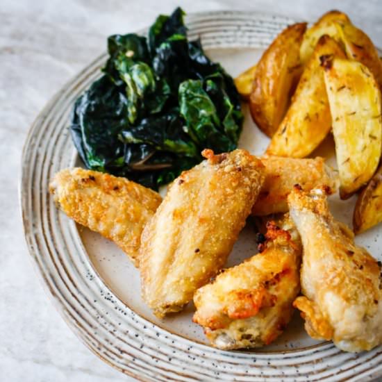 Air Fryer Garlic Parm Chicken Wings