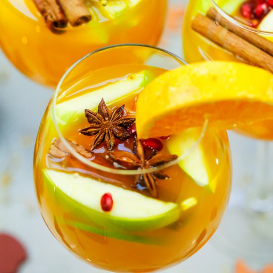 Pear and Apple Cider Sangria
