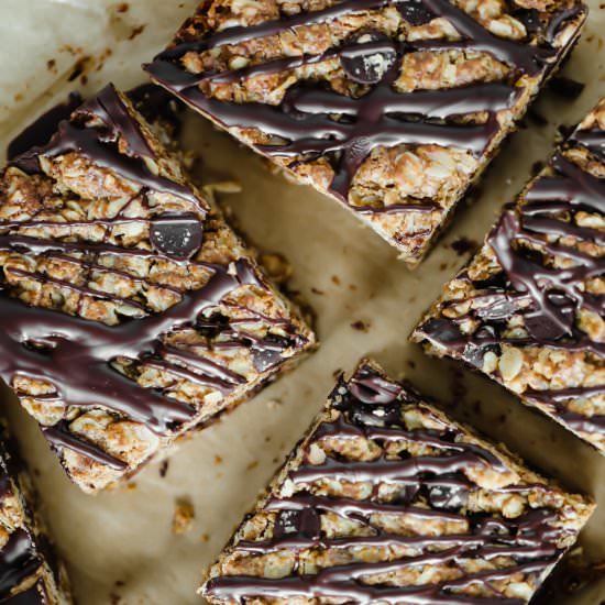 Chocolate Chip and Oat Cookie Bars