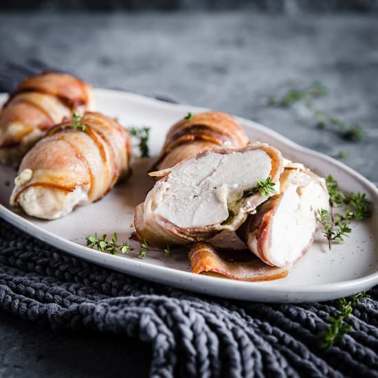 Bacon Wrapped Chicken Parcels