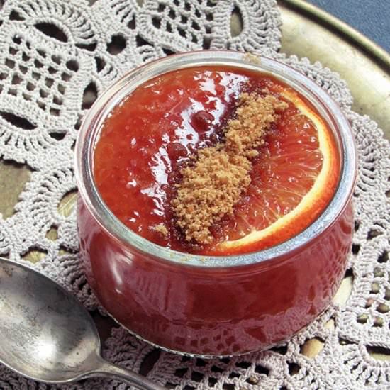 Orange tapioca pearls dessert