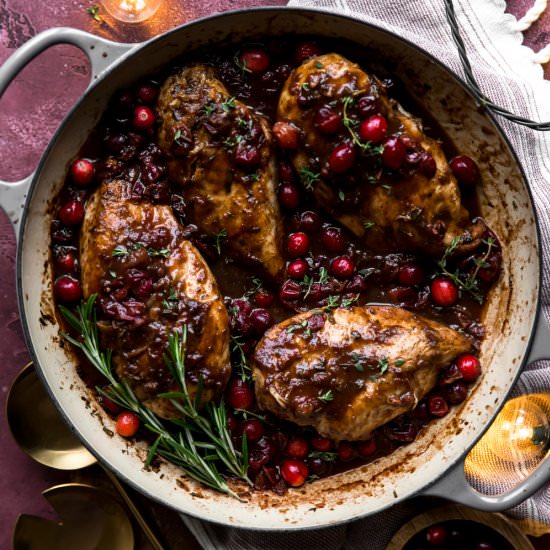 Braised Cranberry Balsamic Chicken
