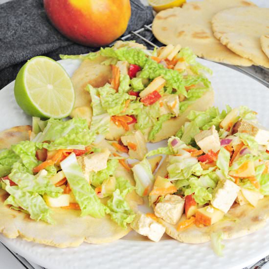 Homemade chickpea tacos with tofu