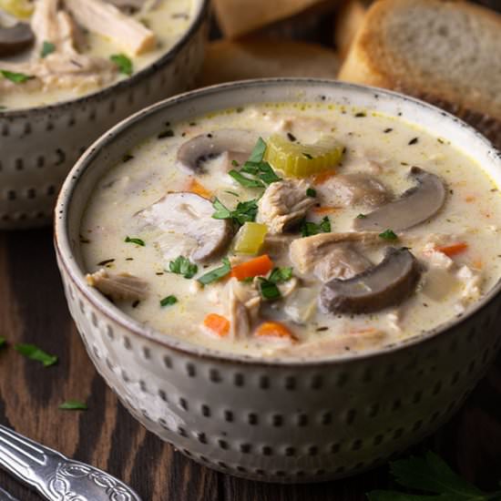 creamy turkey and mushroom soup
