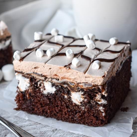 Hot Chocolate Poke Cake