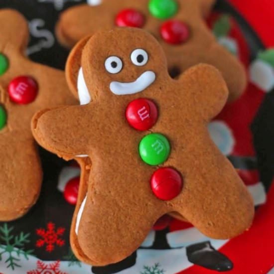 Gingerbread Men Sandwich Cookies