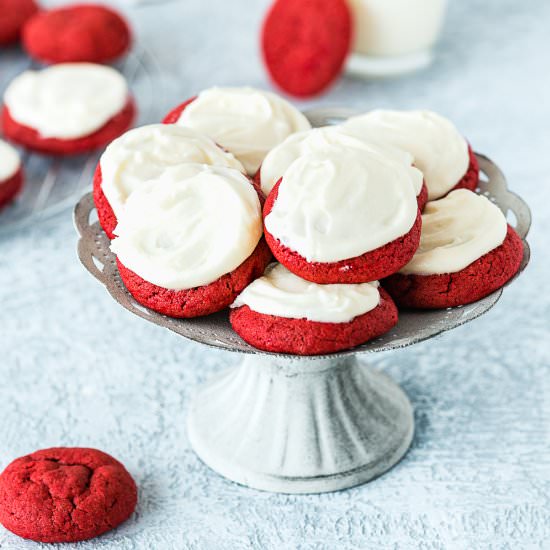 Eggless Red Velvet Cookies