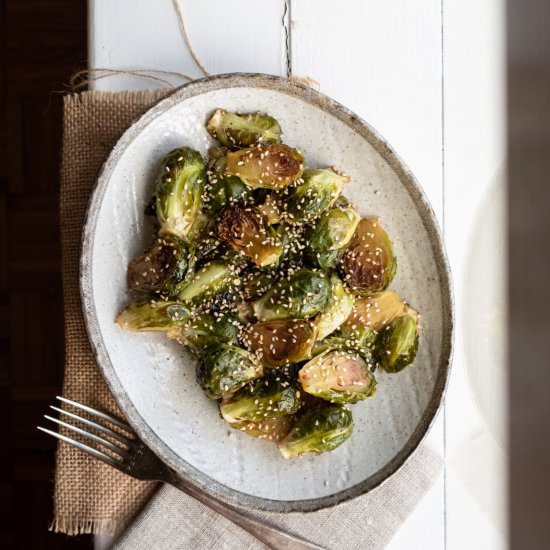 Spicy Maple Brussels Sprouts