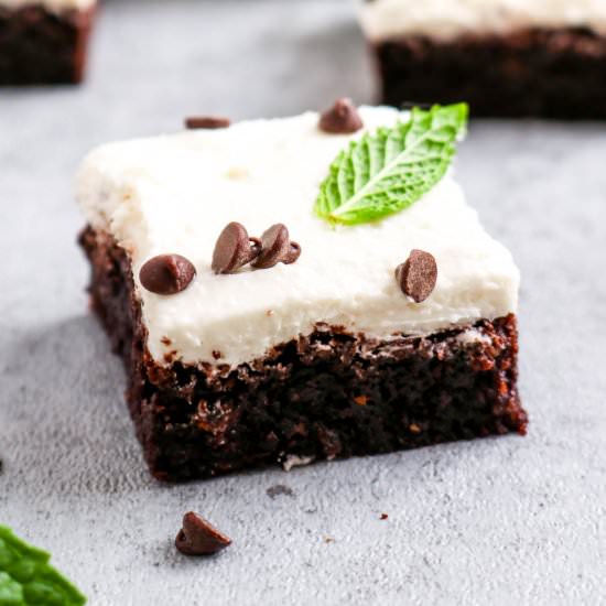 Peppermint Frosted Brownies