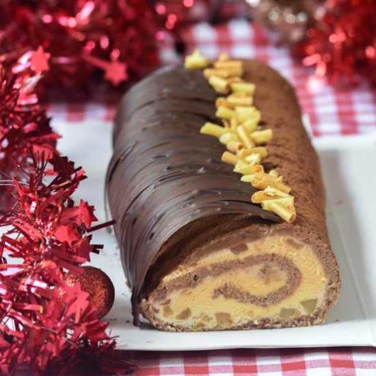 Chocolate roll with salted caramel