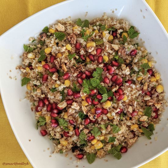 Pomegranate, nuts and quinoa salad