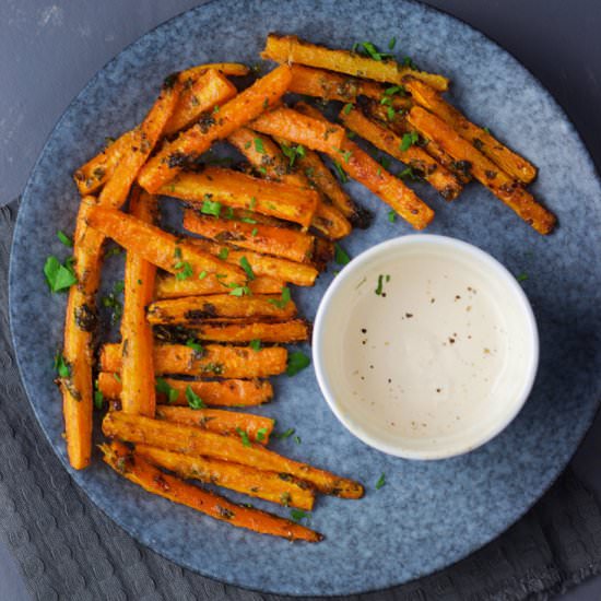 Oven roasted carrot fries.