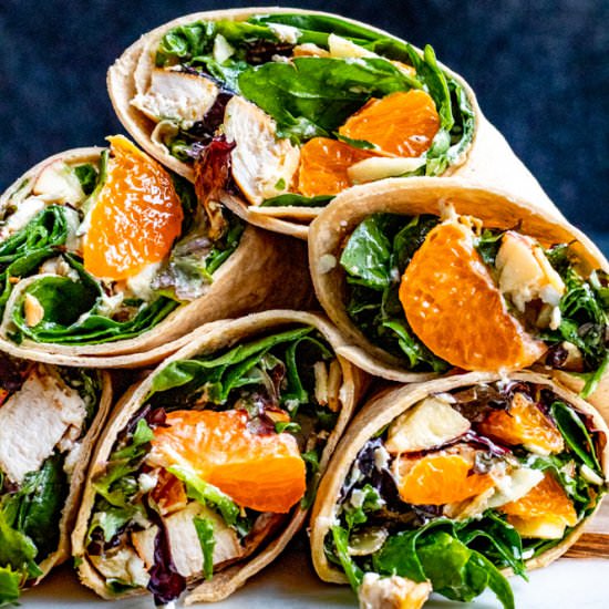 Healthy Chicken Wrap with Oranges