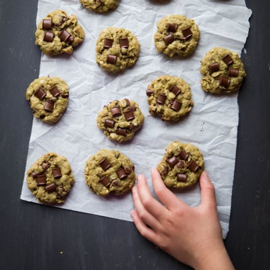 Matcha Oatmeal Cookies
