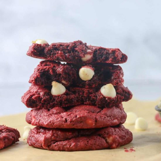 Red Velvet Chocolate Chip Cookies