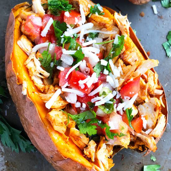 Chicken Stuffed Sweet Potatoes