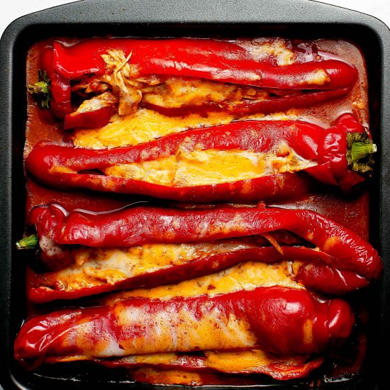 Chicken Enchilada Stuffed Peppers