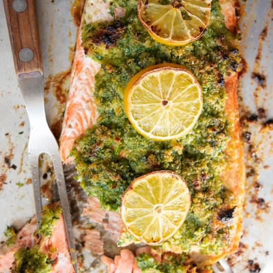 Baked Salmon with Parsley Crust