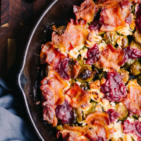 Sweet Savory Brussel Sprout Skillet