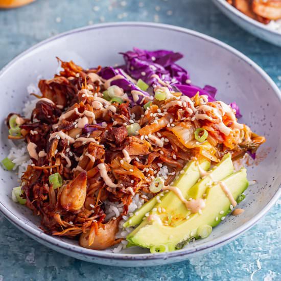 BBQ Jackfruit Bowls with Kimchi