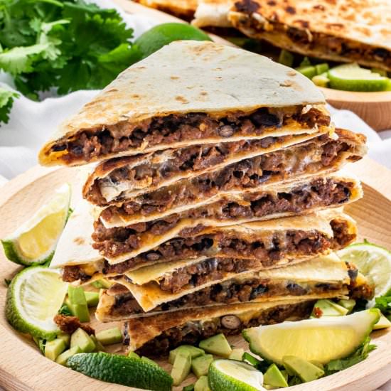 Cheesy Beef Quesadillas