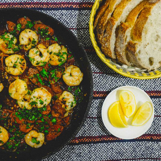 Chorizo & Prawns in Fino Sherry