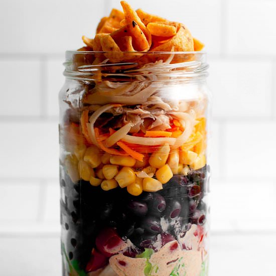 Mason Jar Chicken Taco Salad