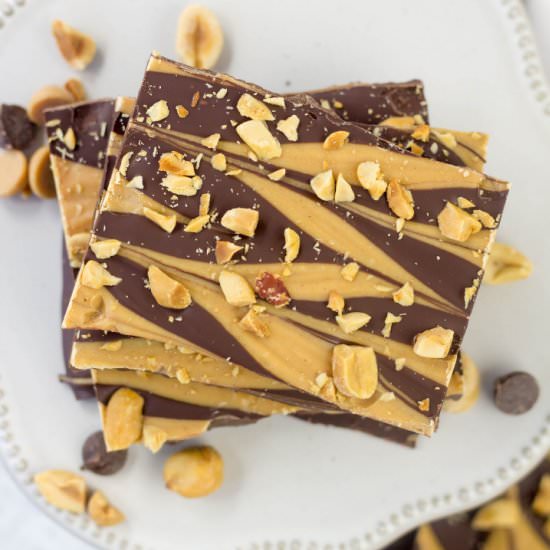 Peanut Butter Swirl Chocolate Bark