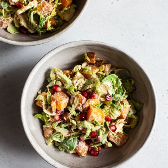 Roasted butternut & brussels salad
