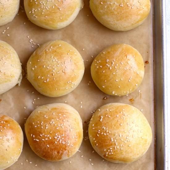 Homemade Brioche Hamburger Buns
