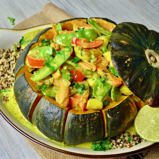 Thai curry in Kabocha Squash