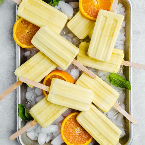 Vegan Orange Creamsicle Popsicles