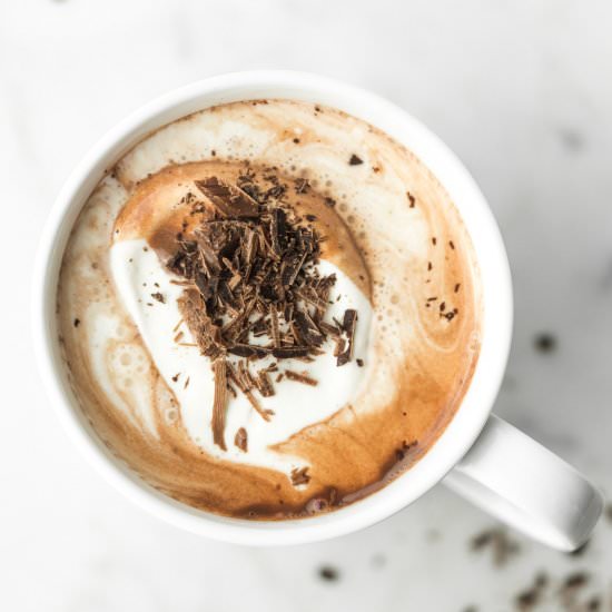 boozy coconut milk hot chocolate
