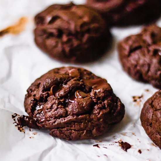 Vegan Double Chocolate Chip Cookies