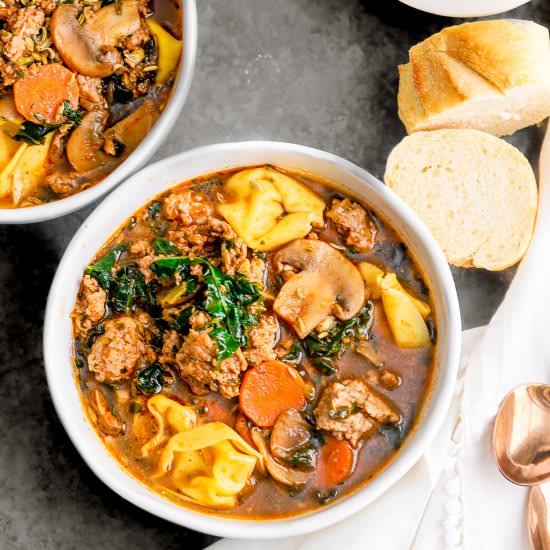 Easy Sausage Tortellini Soup
