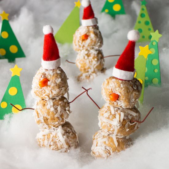 Snowman Peanut Butter Balls