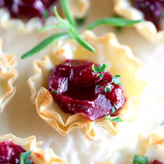 Cranberry Brie Phyllo Cups