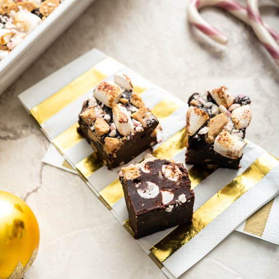 Vegan Peppermint S’mores Fudge