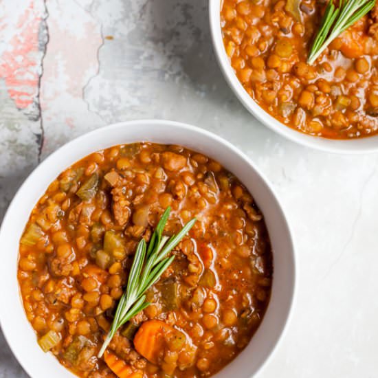 Sausage and Lentil Soup