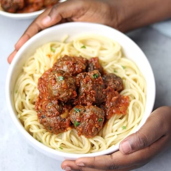 Spaghetti and meatballs
