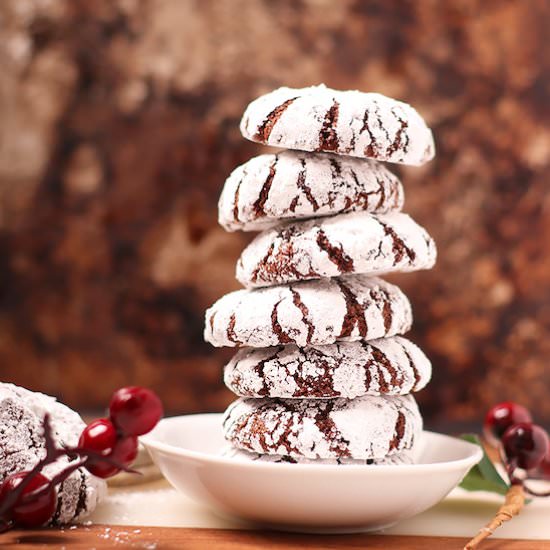 Chocolate Peppermint Crinkle Cookie
