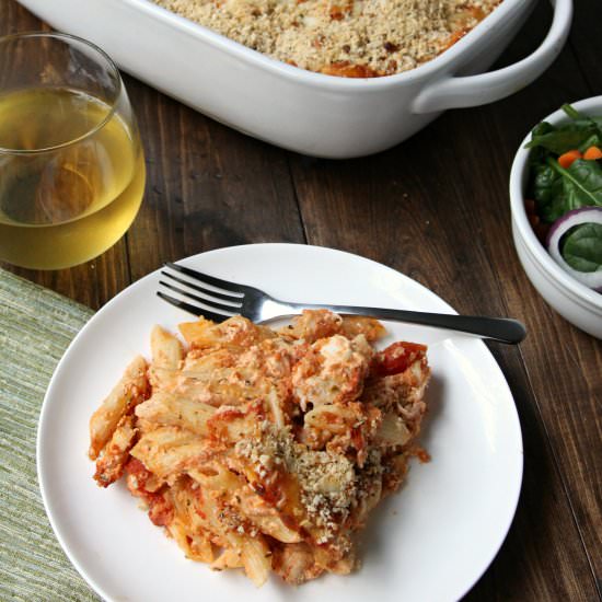 Chicken Parmesan Baked Pasta